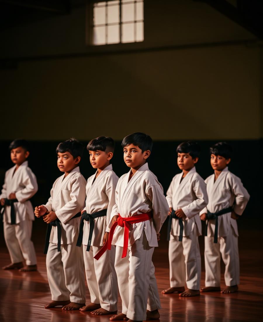 Students of MBL Martial Arts Academy standing in formation
